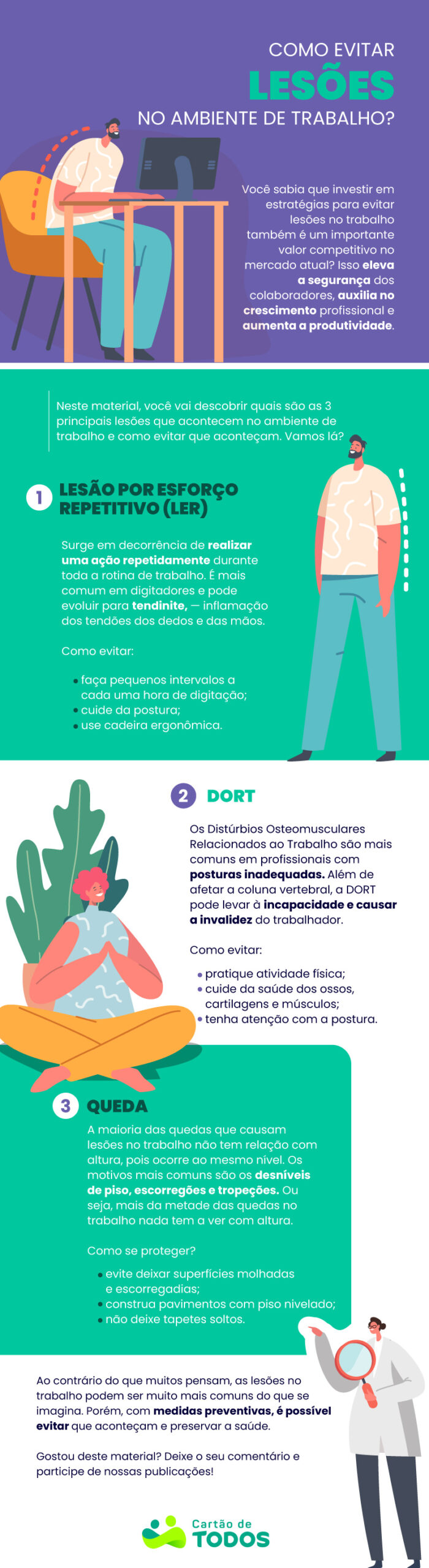 [infográfico] Como evitar lesões no ambiente de trabalho?

